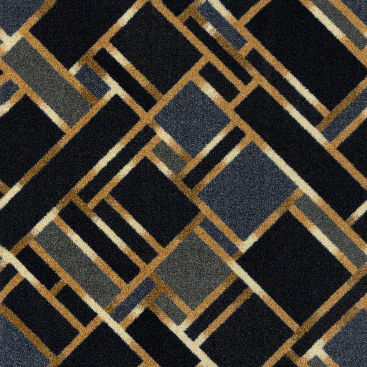Gatsby home theater carpet in Smoke — Art Deco pattern detail