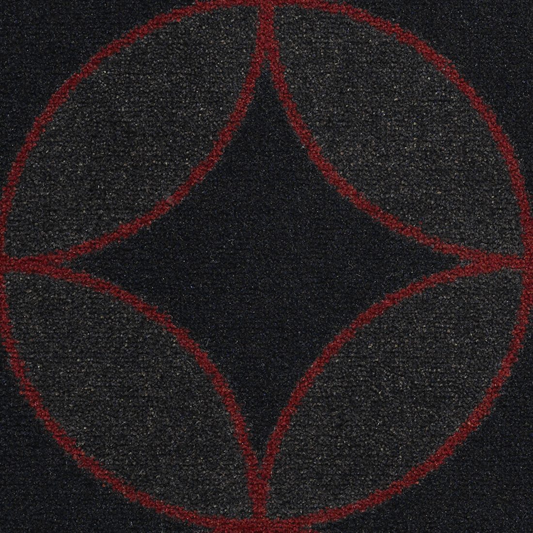 Eclipse carpet in Red — full 13.5 inch pattern repeat