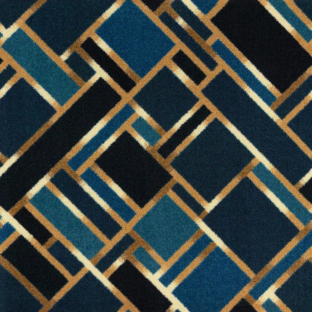 Gatsby home theater carpet in Azure — Art Deco pattern detail
