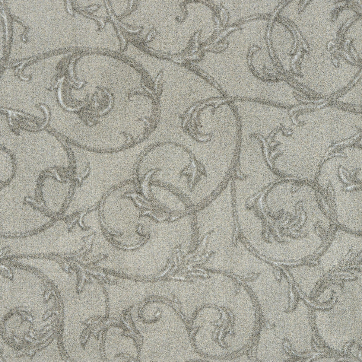 Acanthus home theater carpet in Dove — pattern detail, 13'6 inch broadloom